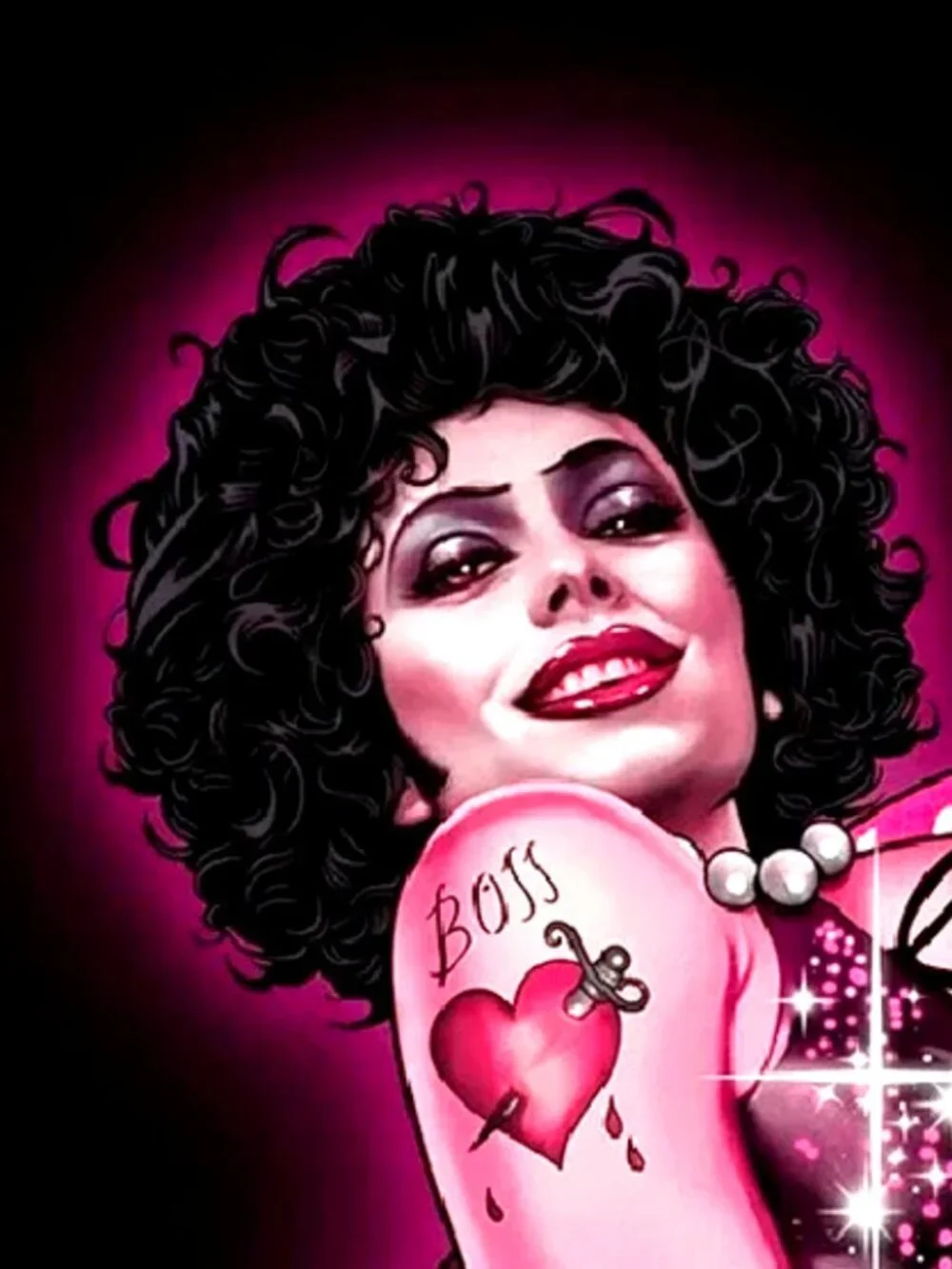 Rocky Horror Picture Show 70s Tim Curry Pink Cup Mug Tumbler 20 oz